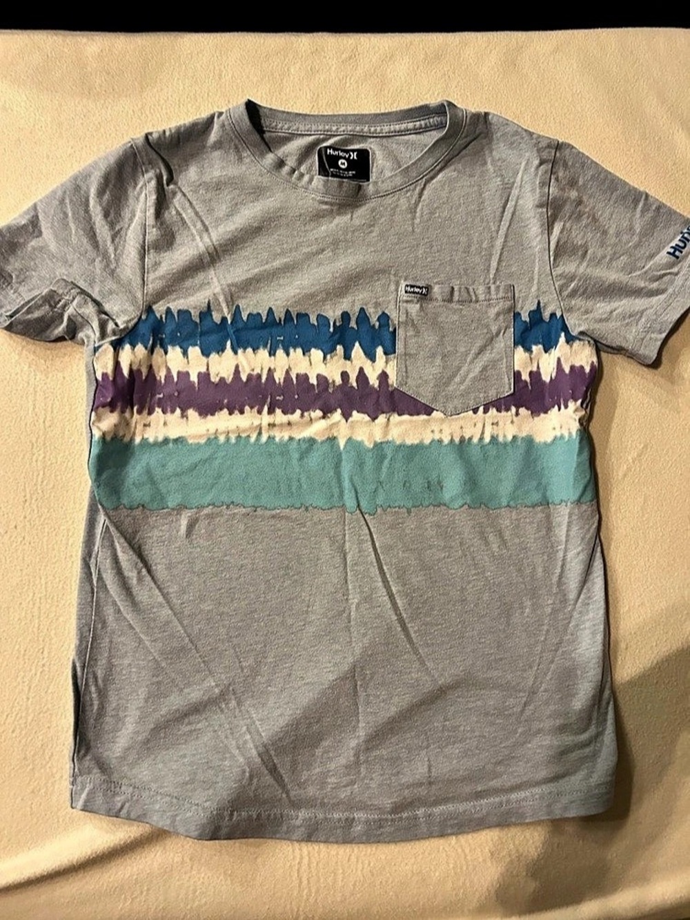 Hurley Boys Color Block Shirt in Gray & Blue